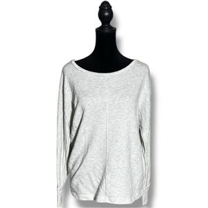 GAP Women's Light Gray Long Sleeve Scoop Neck Loose Fit Simple Sweatshirt